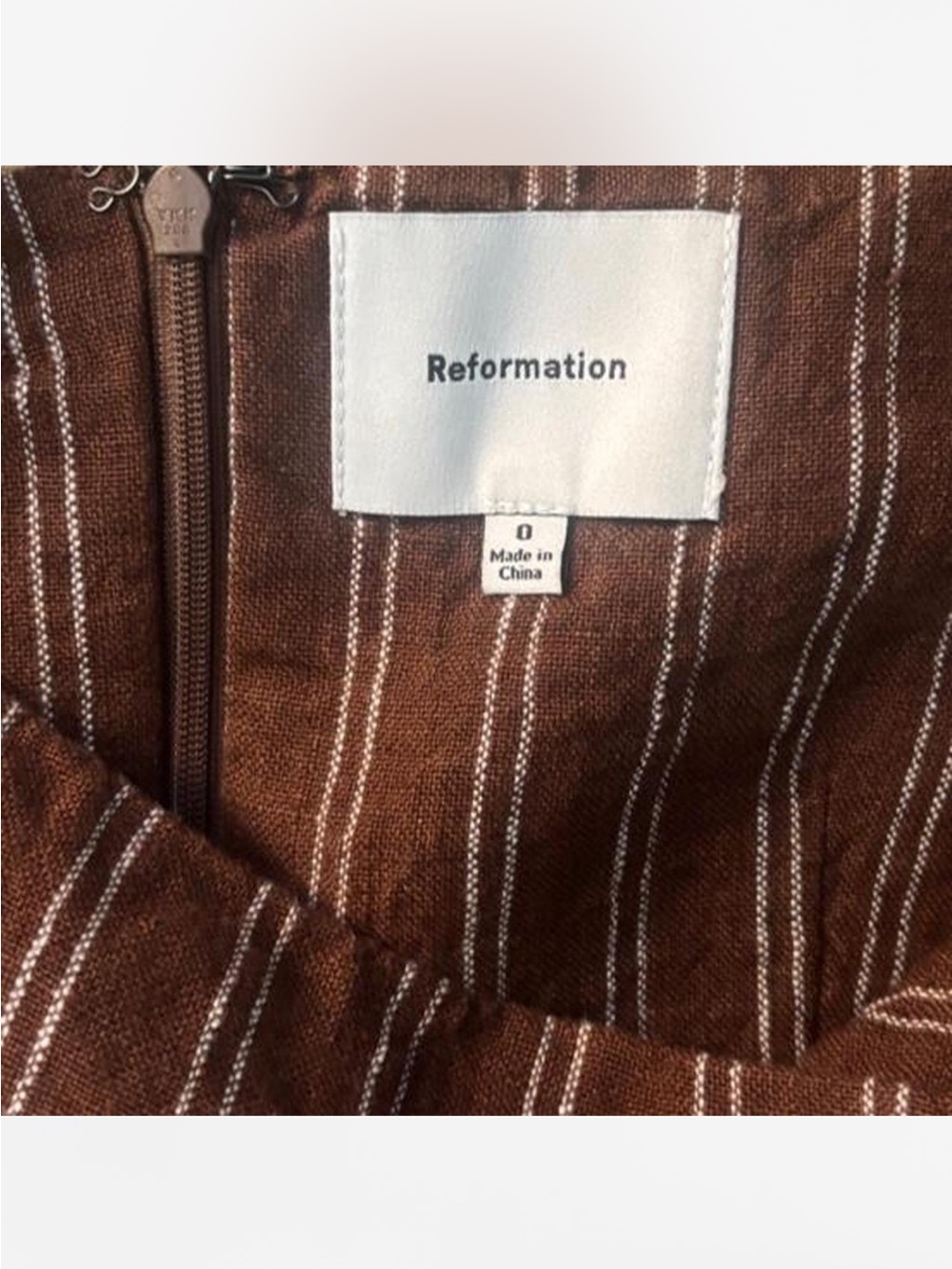 Reformation phillipa mini linen dress - brown size 0 - Picture 3 of 5